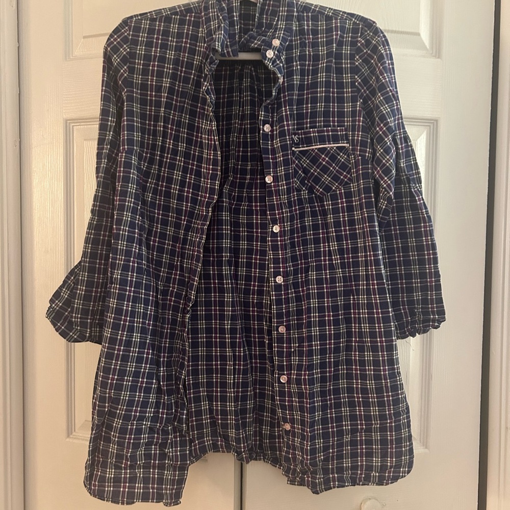 Plaid Button-Up Shirt